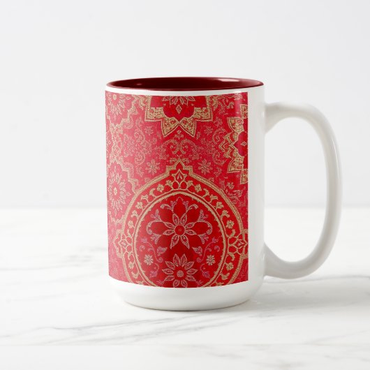 ORIENTAL Red Golden Pattern - Mug, Cup ツートーンマグカップ (右)