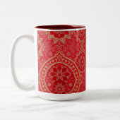ORIENTAL Red Golden Pattern - Mug, Cup ツートーンマグカップ (左)