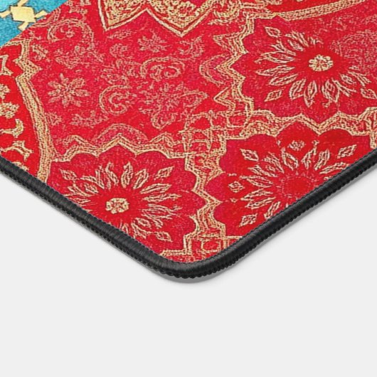 ORIENTAL Red Turquois Pattern - Deskmat, Mouse Pad デスクマット (コーナー)
