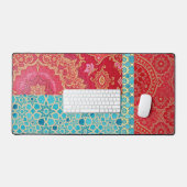 ORIENTAL Red Turquois Pattern - Deskmat, Mouse Pad デスクマット (キーボード&マウス)