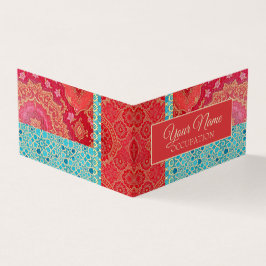 ORIENTAL Red Turquoise Pattern - Business Card 名刺