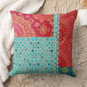 ORIENTAL Red Turquoise Pattern - Pillow クッション (ブランケット)