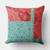 ORIENTAL Red Turquoise Pattern - Pillow クッション (正面)