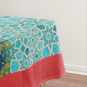 ORIENTAL Red Turquoise Pattern - Tablecloth テーブルクロス (インサイチュ)