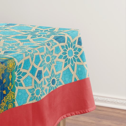 ORIENTAL Red Turquoise Pattern - Tablecloth テーブルクロス (インサイチュ)