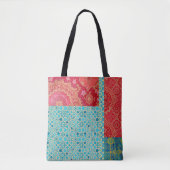 ORIENTAL Red Turquoise Pattern - Tote Bag トートバッグ (正面)