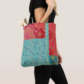 ORIENTAL Red Turquoise Pattern - Tote Bag トートバッグ (クローズアップ)