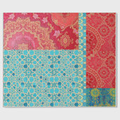 ORIENTAL Red Turquoise Pattern - Wrapping Paper ラッピングペーパー (フラット)