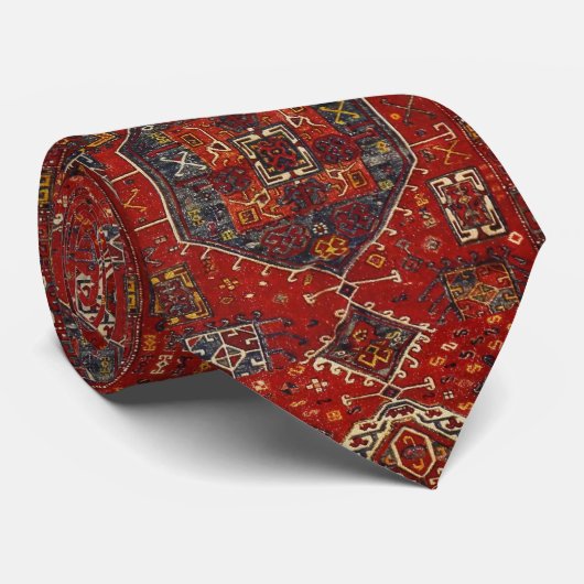Oriental rug design in  red and blue  ネクタイ (ロール)
