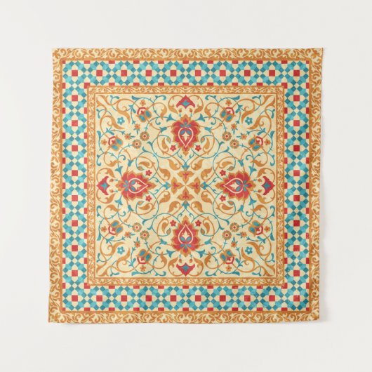 Oriental rug,ornate ornamental floral pattern,styl タペストリー (正面)