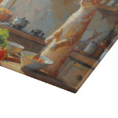 Oriental Shorthair Cat Cooking in Kitchen カッティングボード (角)