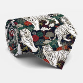 Oriental White Tiger Pattern ネクタイ (ロール)