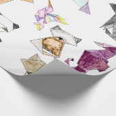 Origamiかわいい手描きの幾何学的なペーパー動物 ラッピングペーパー (角)