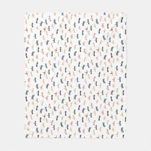 Origamiのプリントによるトンボ フリースブランケット (正面)