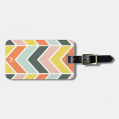 Origamiのプリントによるモノグラムのな|陽気なシェブロン ラゲッジタグ (正面横)