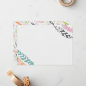 Origamiのプリントによる羽のプリント5x7の文房具 ノートカード (正面/裏面インサイチュ)