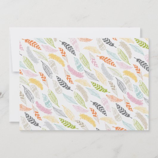 Origamiのプリントによる羽のプリント5x7の文房具 ノートカード (裏面)