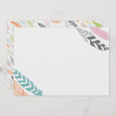 Origamiのプリントによる羽のプリント5x7の文房具 ノートカード (正面/裏面)