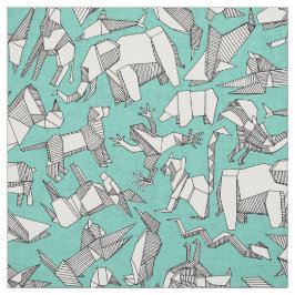 origamiの動物のditsyミント ファブリック