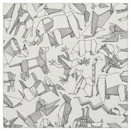 origamiの動物のditsy真珠 ファブリック