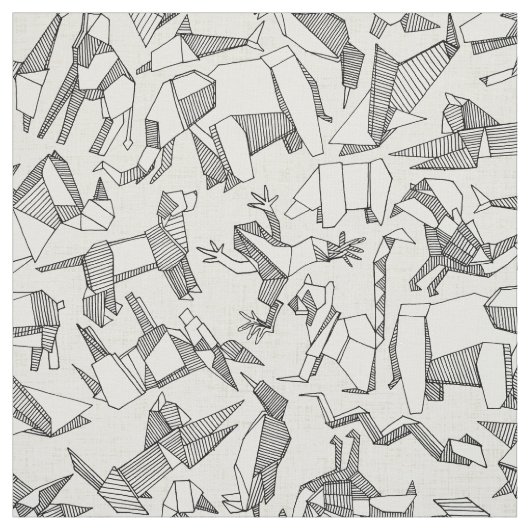 origamiの動物のditsy真珠 ファブリック (見本)