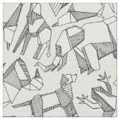origamiの動物のditsy真珠 ファブリック (クローズアップ)