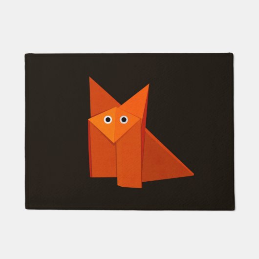 Origamiの暗くかわいいキツネ ドアマット (正面)