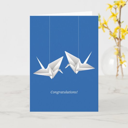 Origamiは結婚式のお祝いを伸ばします カード (黄色い花)