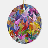 Origami 1,000のペーパークレーンオーナメント セラミックオーナメント (左)