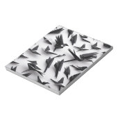 Origami Art – カラス威厳のあるの群れメモ帳 ノートパッド (回転)