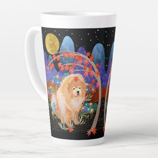 ORIGAMI AUTUMN CHOW MUG wraparoundデザイン カフェラテマグ (左アングル)