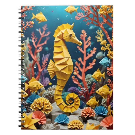 Origami Back To School Seahorse ノートブック (正面)