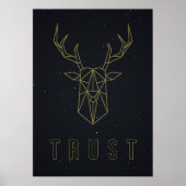 Origami deer affirmation poster to self-care ポスター (正面)