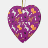 Origami Dogs 1フォトメモリアル セラミックオーナメント (左)