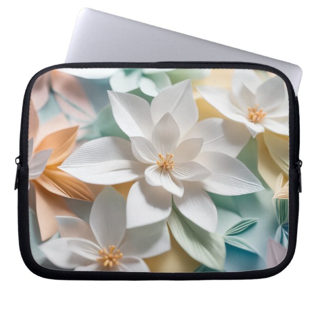 Origami flowers ラップトップスリーブ (正面)