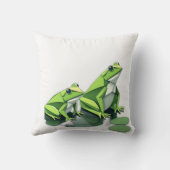 Origami Frogs in Geometric Style クッション (裏面)