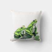 Origami Frogs in Geometric Style クッション (正面)