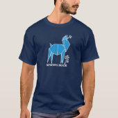 Origami Llamaユニセックス Tee in Blue Tシャツ (正面)