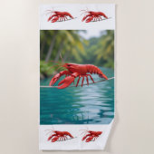 Origami lobster on a tightrope ビーチタオル (正面)