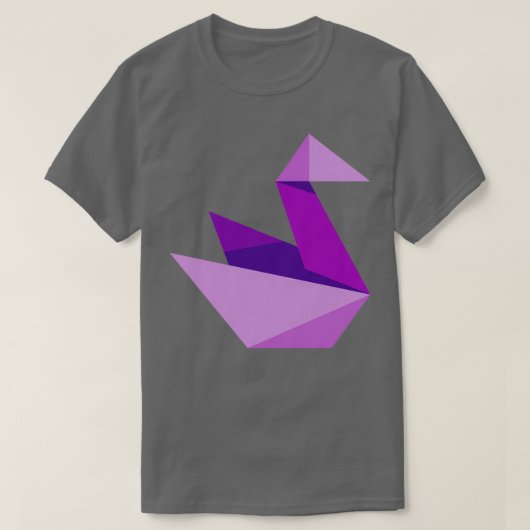 Origami Origami Purple crane by Cryptoデザイン Tシャツ (デザイン正面)