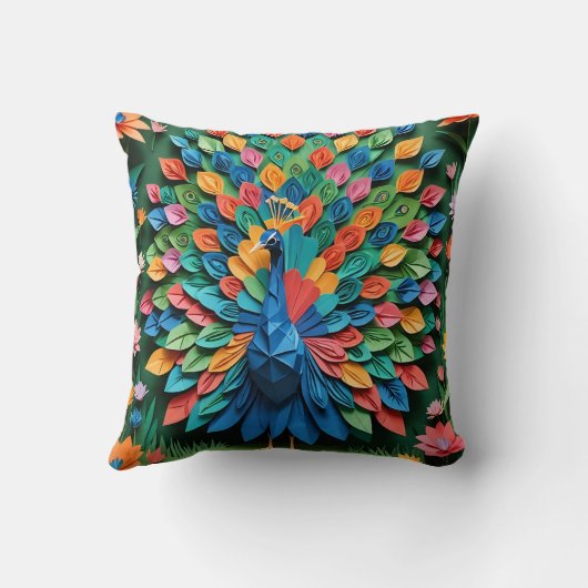 Origami Peacock  クッション (裏面)