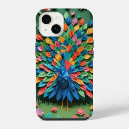 Origami Peacock iPhone 14ケース