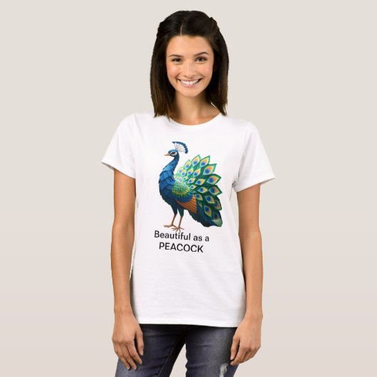 Origami Peacock T-shirt women's Tシャツ (正面フル)