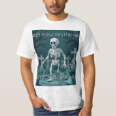 Origami Punny Skeleton Halloween  Tシャツ (正面)