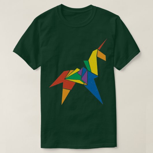 Origami Unicorn Replicant LGBT Tシャツ (デザイン正面)