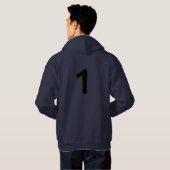 Original 1 Navy Blue Men's Adult Hoodie  パーカ (裏面フル)