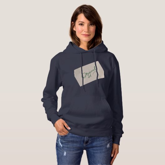 Original 1 Navy Blue Women's Pullover Hoodie  パーカ (正面フル)