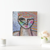 Original Abstract Art Large Clock スクエア壁時計 (ホーム)