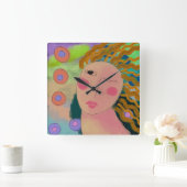 Original Abstract Art Square Wall Clock スクエア壁時計 (ホーム)