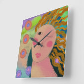 Original Abstract Art Square Wall Clock スクエア壁時計 (傾斜)